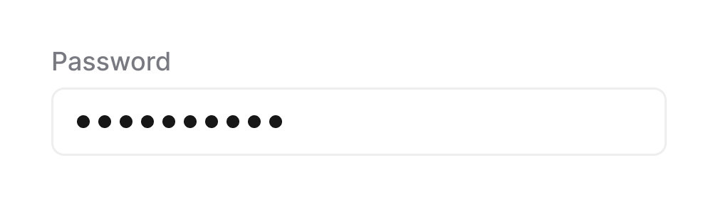 Masked password field